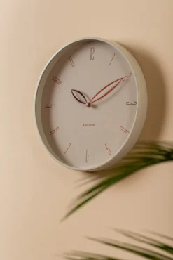 Wall clock Petals warm grey