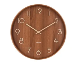 Wall clock Pure large dark basswood