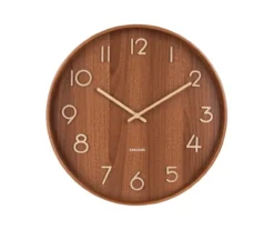 Wall clock Pure medium dark basswood
