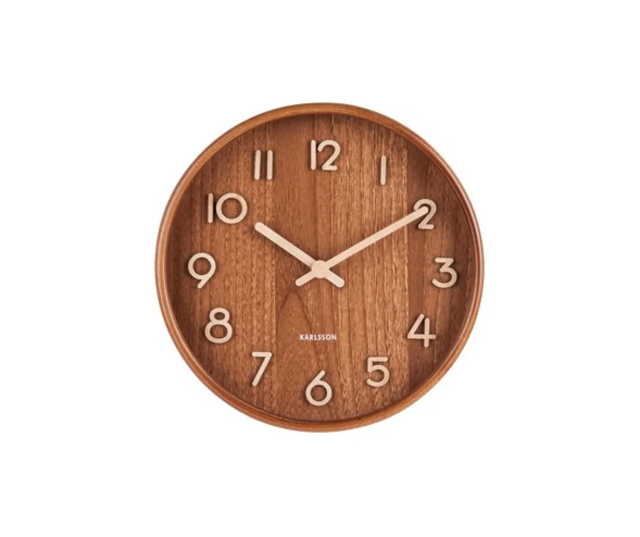 Wall clock Pure small dark basswood