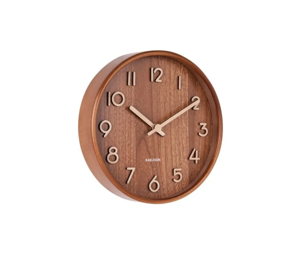 Wall clock Pure small dark basswood