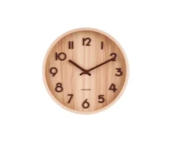 Wall clock Pure small light basswood
