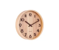 Wall clock Pure small light basswood