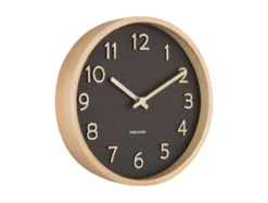 Wall clock Pure wood grain small black