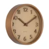 Wall clock Pure wood grain small sand brown