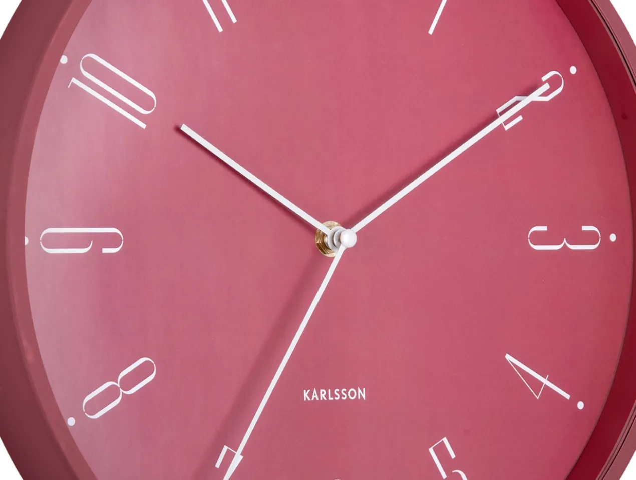 Wall clock Regal Numbers blush red