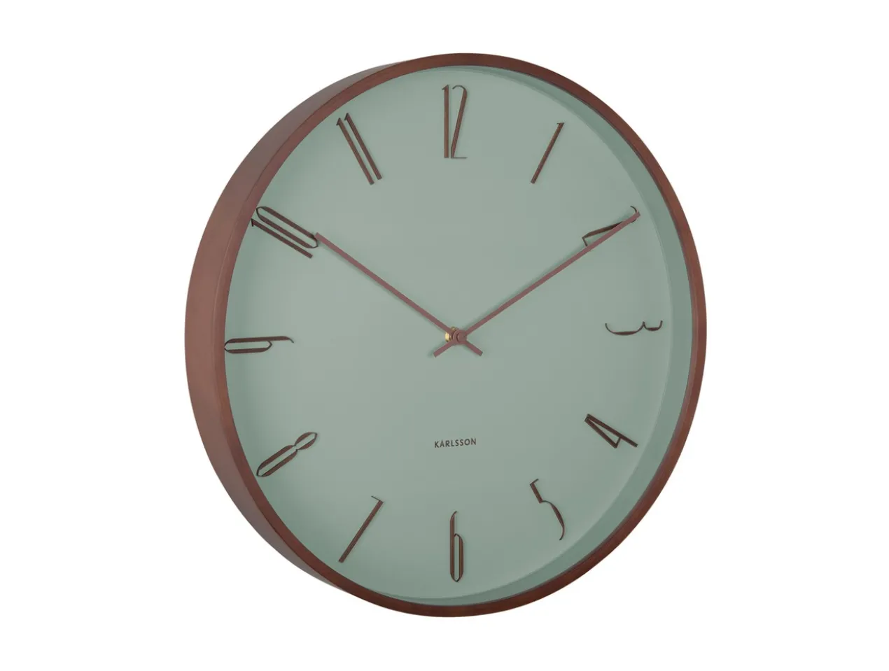 Wall clock Scandia grayed jade
