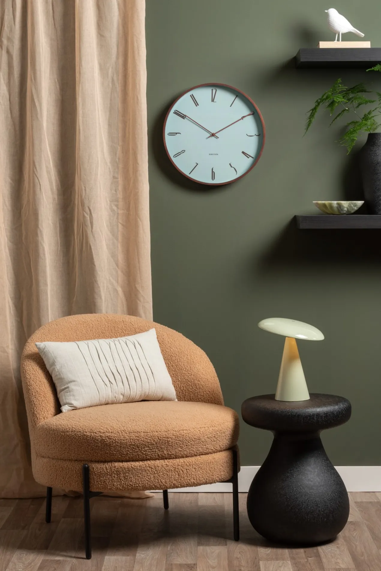Wall clock Scandia misty blue