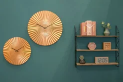 Wall clock Sensu steel gold