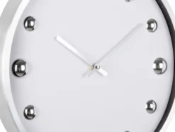 Wall clock Shiny Dots white w. silver