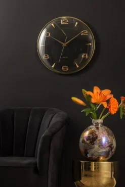 Wall clock Sienna Glow black