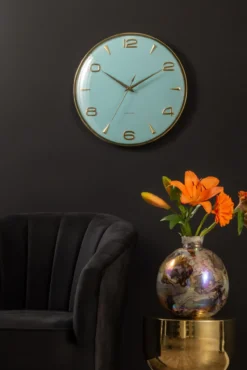 Wall clock Sienna Glow misty blue