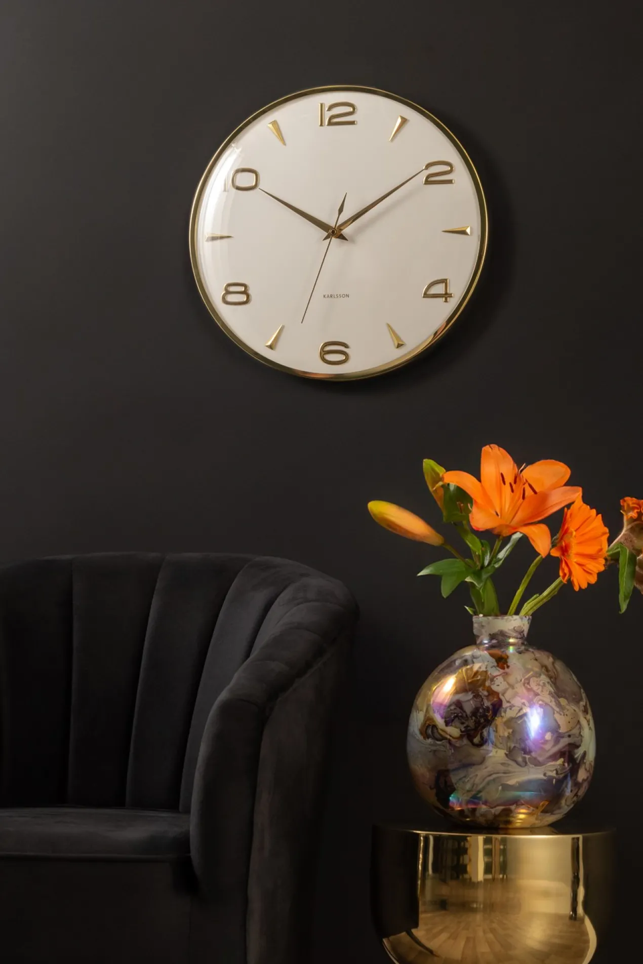 Wall clock Sienna Glow white