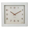 Wall clock Sole squared frame basswood white