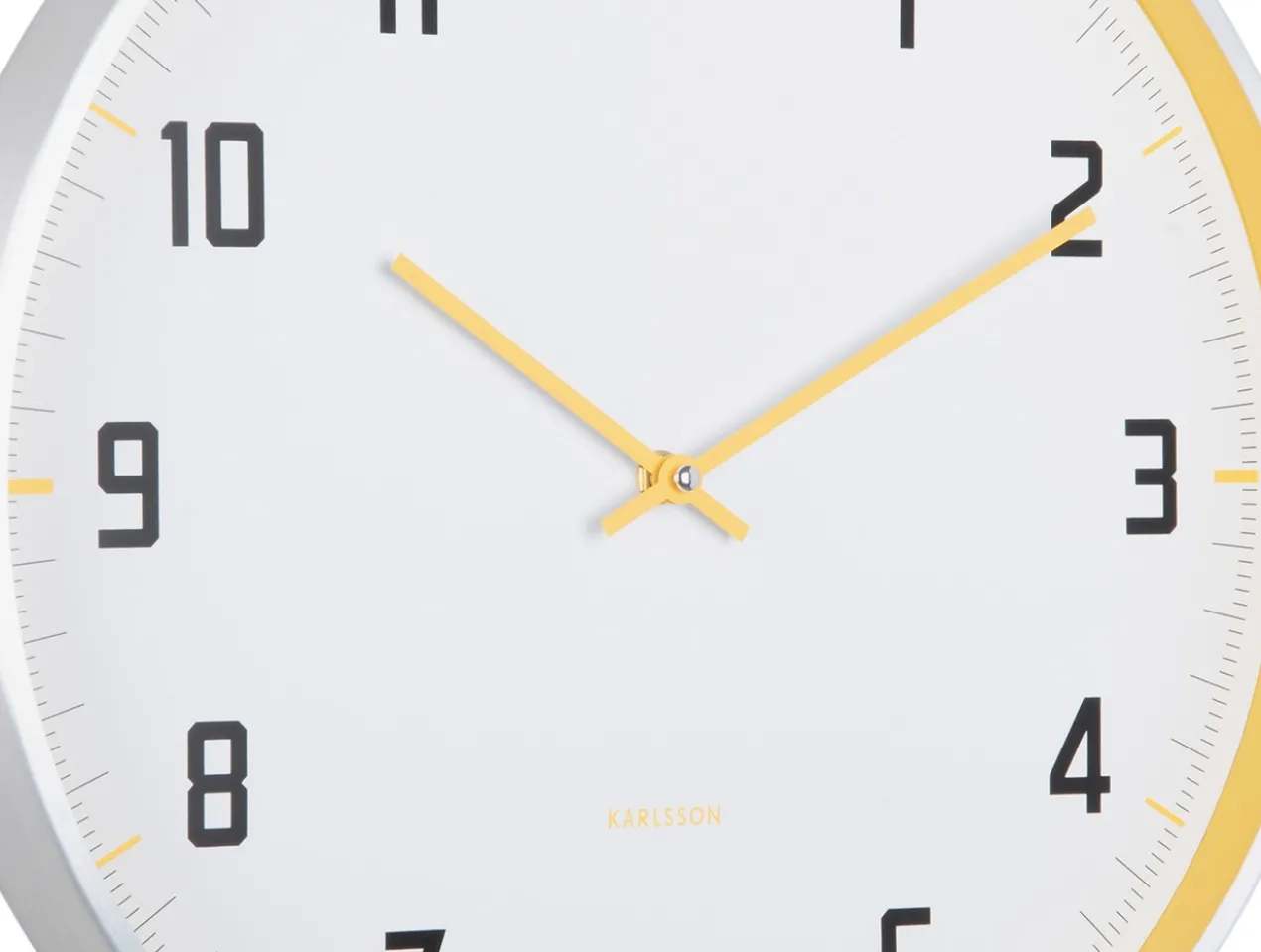 Wall clock Sporty bright yellow