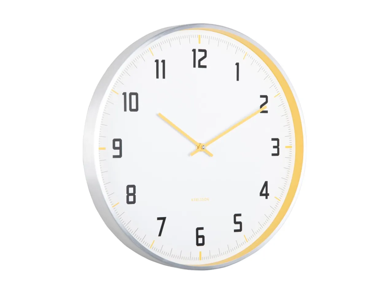 Wall clock Sporty bright yellow