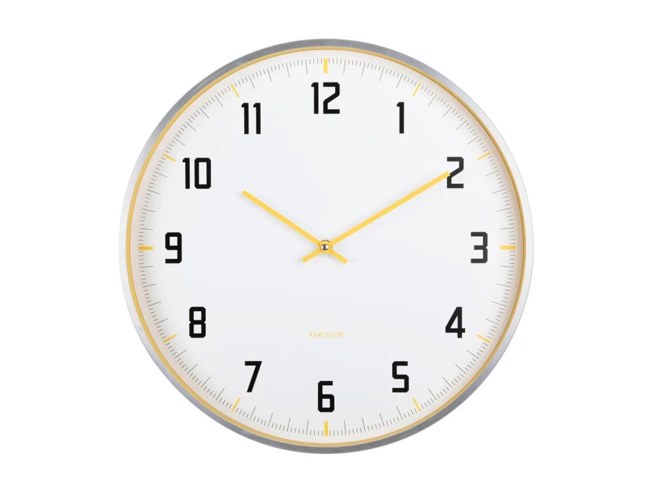 Wall clock Sporty bright yellow