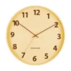 Wall clock Summertime wood soft yellow
