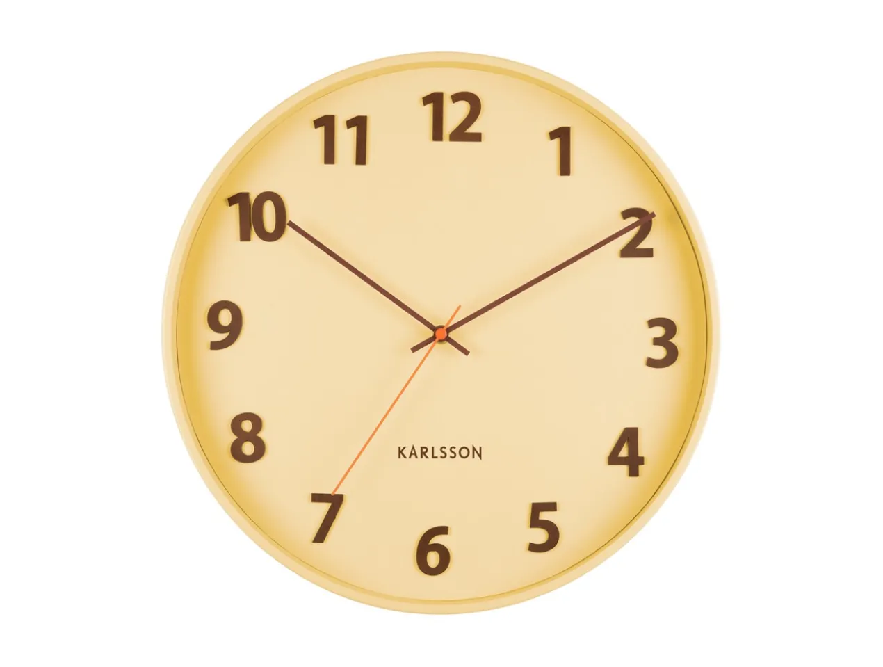 Wall clock Summertime wood soft yellow