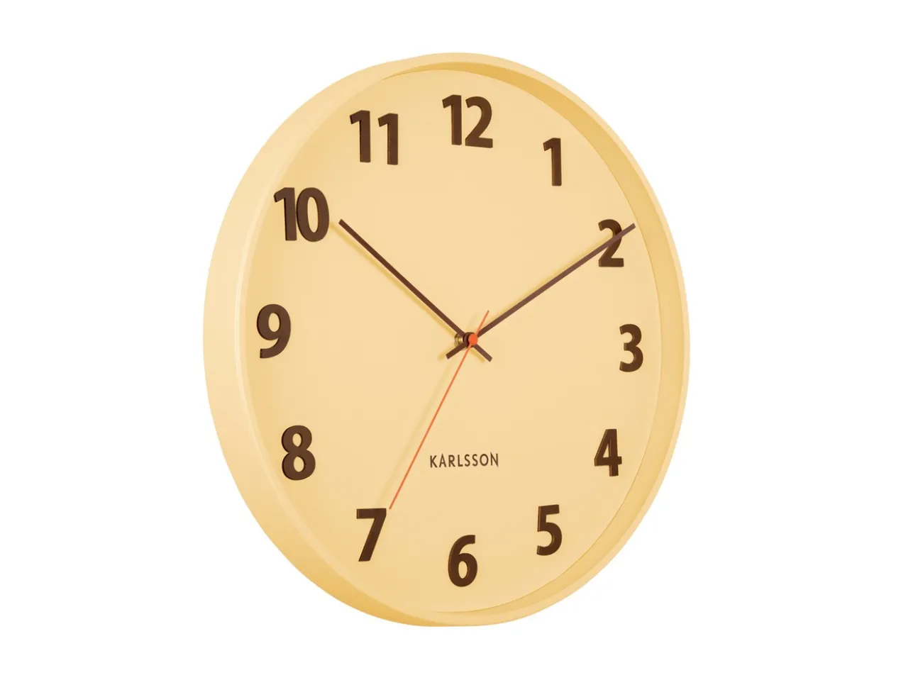 Wall clock Summertime wood soft yellow