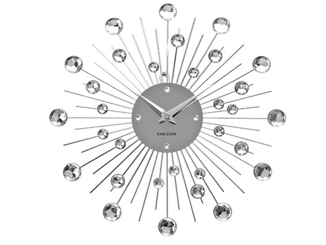 Wall clock Sunburst crystal medium