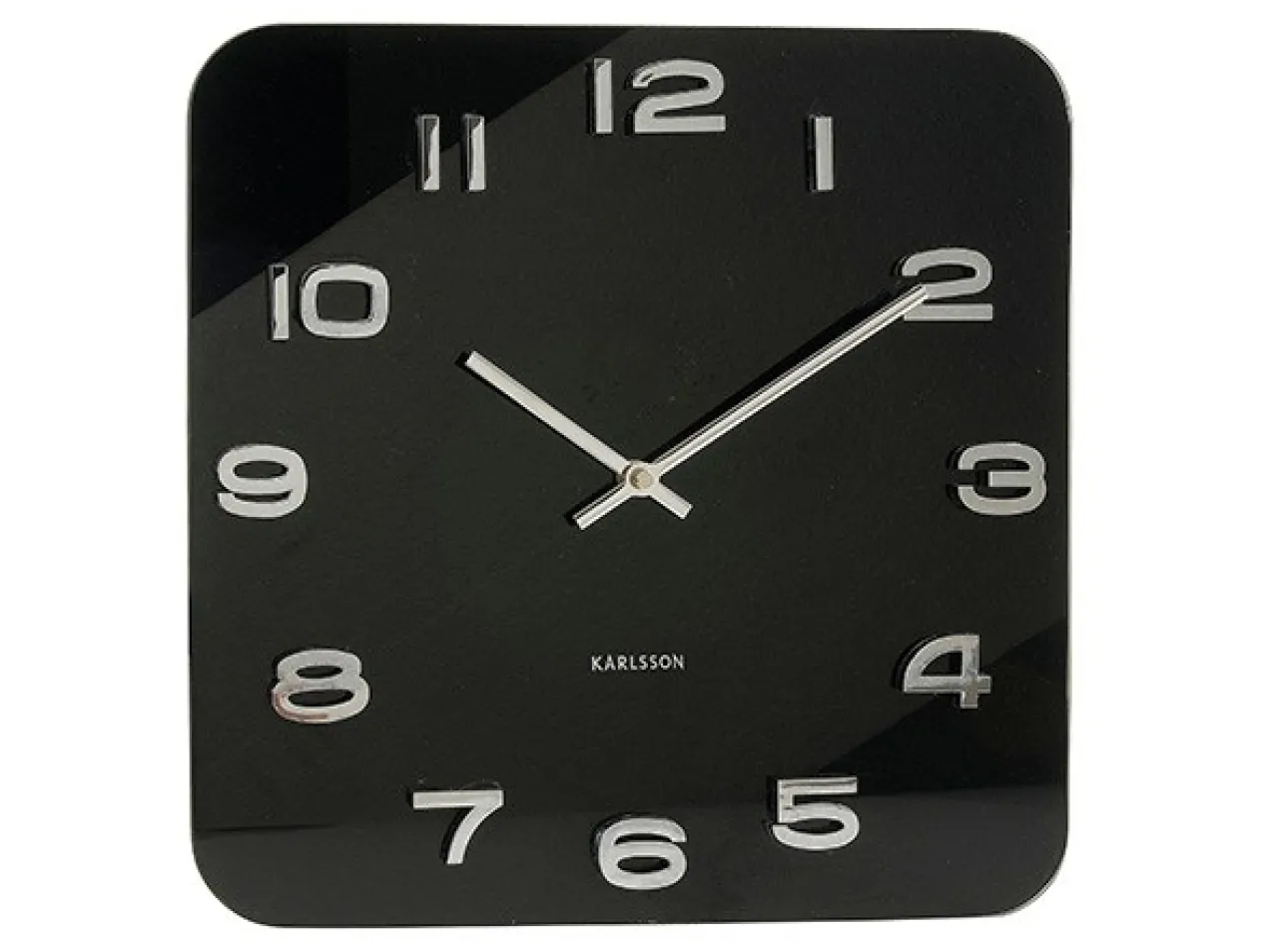 Wall clock Vintage black glass