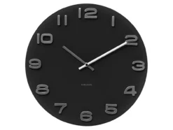 Wall clock Vintage black round glass