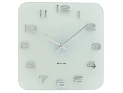 Wall clock Vintage white glass