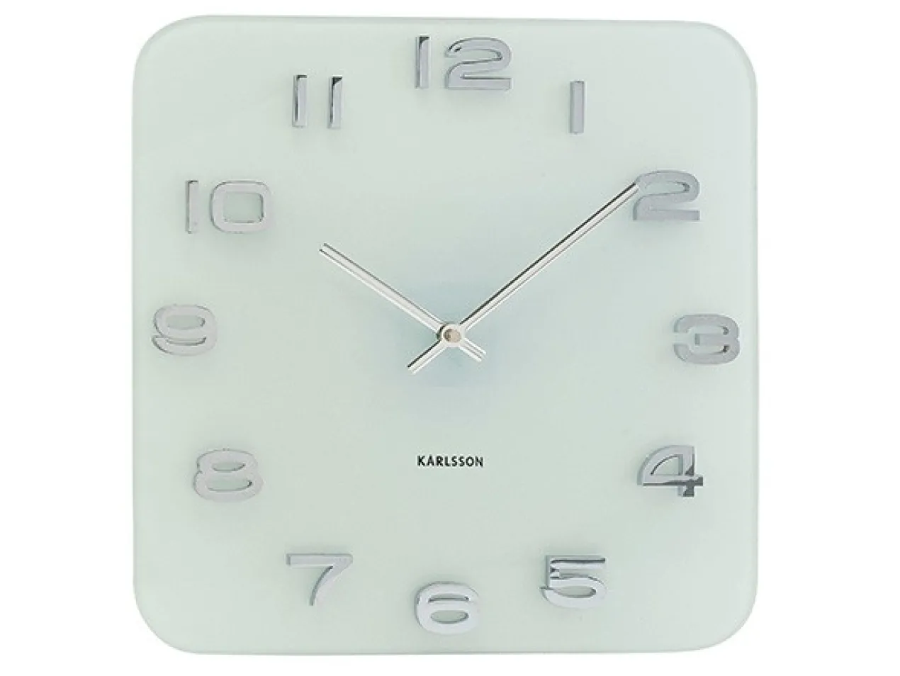 Wall clock Vintage white glass