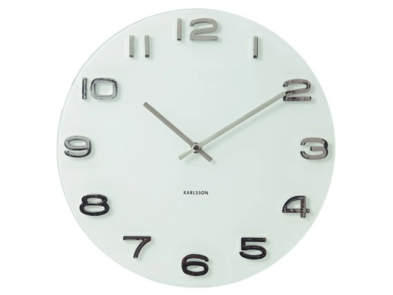 Wall clock Vintage white round glass
