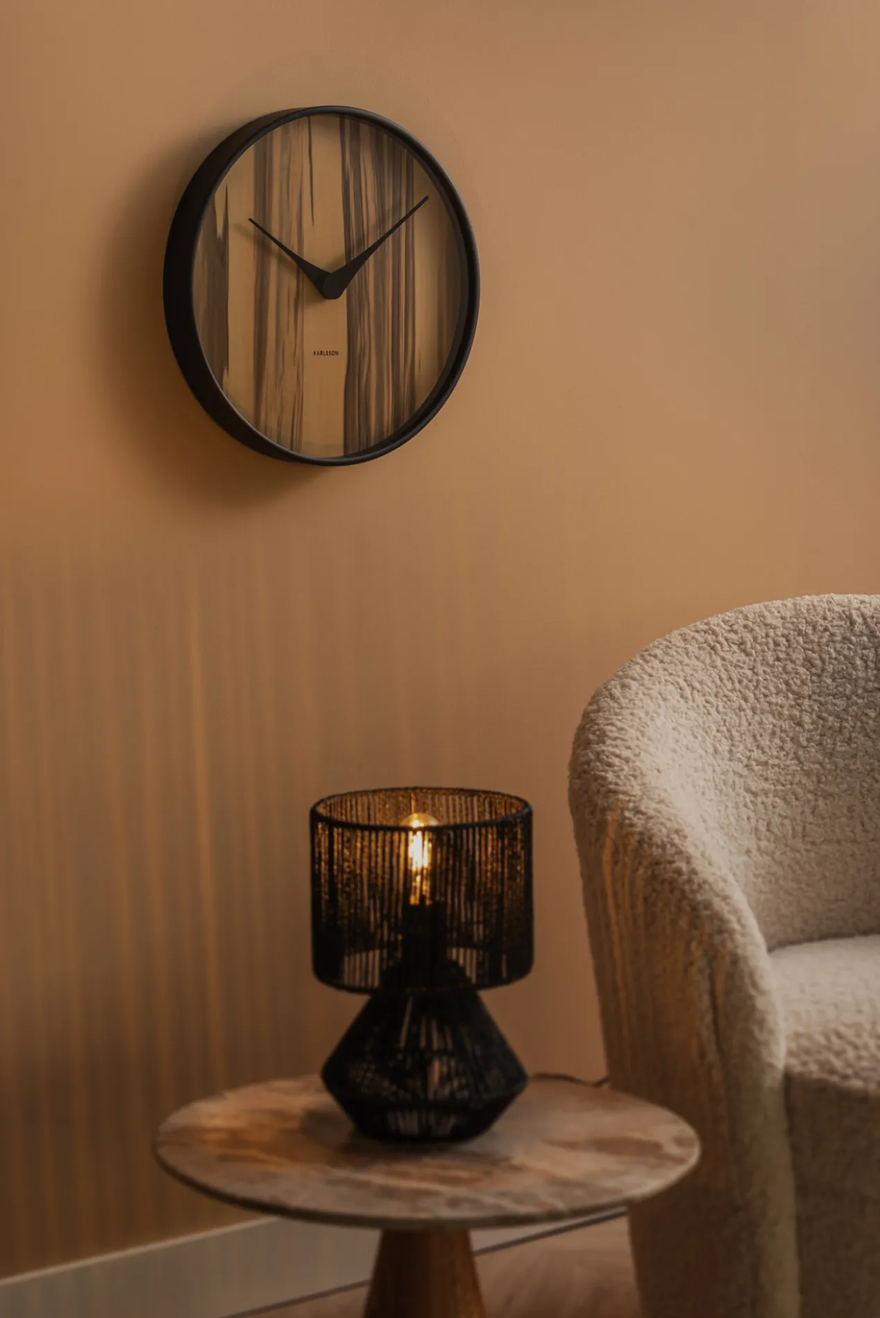 Wall clock Wood Melange light wood