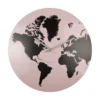 Wall clock World Map iron soft pink