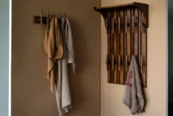 Wall coat rack shelf jakub walnut