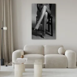 Walljar acrylglas schilderij - Woman On Chair Acrylglas schilderij - 50 x 70 cm
