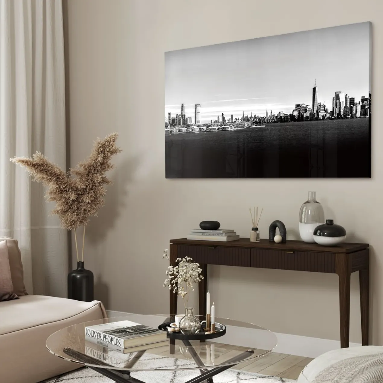 Walljar acrylglas schilderij - Shrouded City Acrylglas schilderij - 50 x 70 cm