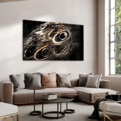 Walljar acrylglas schilderij - Peacock Feathers Acrylglas schilderij - 50 x 70 cm