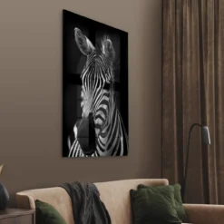Walljar acrylglas schilderij - Mysterious Zebra Acrylglas schilderij - 50 x 70 cm