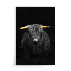 Walljar acrylglas schilderij - Gold Ox Horns Acrylglas schilderij - 50 x 70 cm