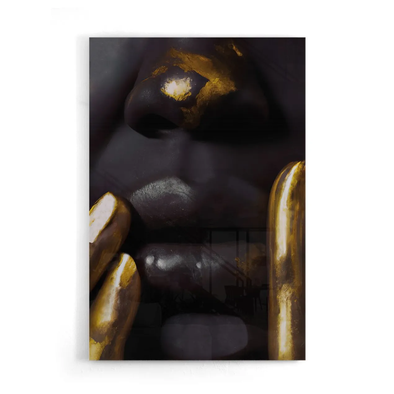 Walljar acrylglas schilderij - Golden Fingers Acrylglas schilderij - 50 x 70 cm