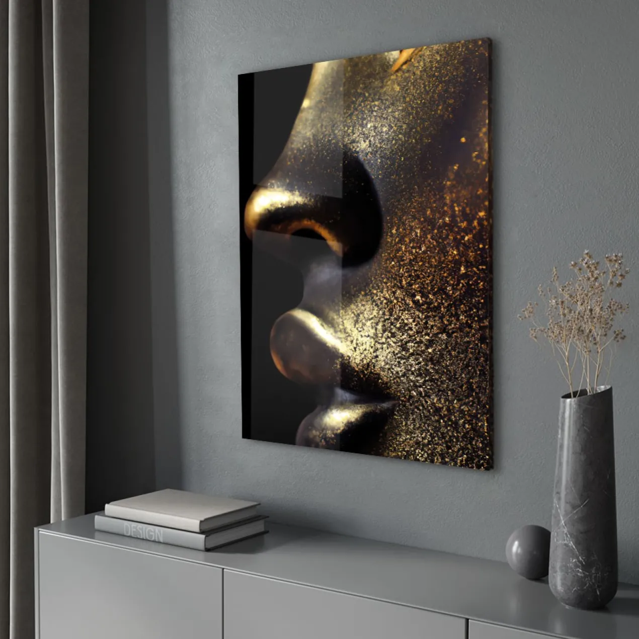 Walljar acrylglas schilderij - Golden Closeup Acrylglas schilderij - 50 x 70 cm