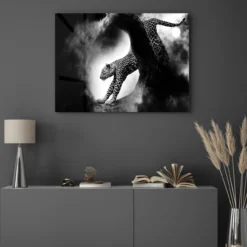 Walljar acrylglas schilderij - Crouching Panther Acrylglas schilderij - 50 x 70 cm