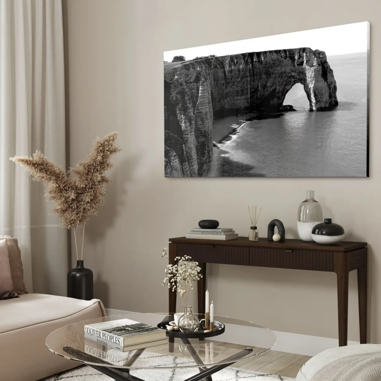 Walljar acrylglas schilderij - Cliffs of Etretat Acrylglas schilderij - 50 x 70 cm