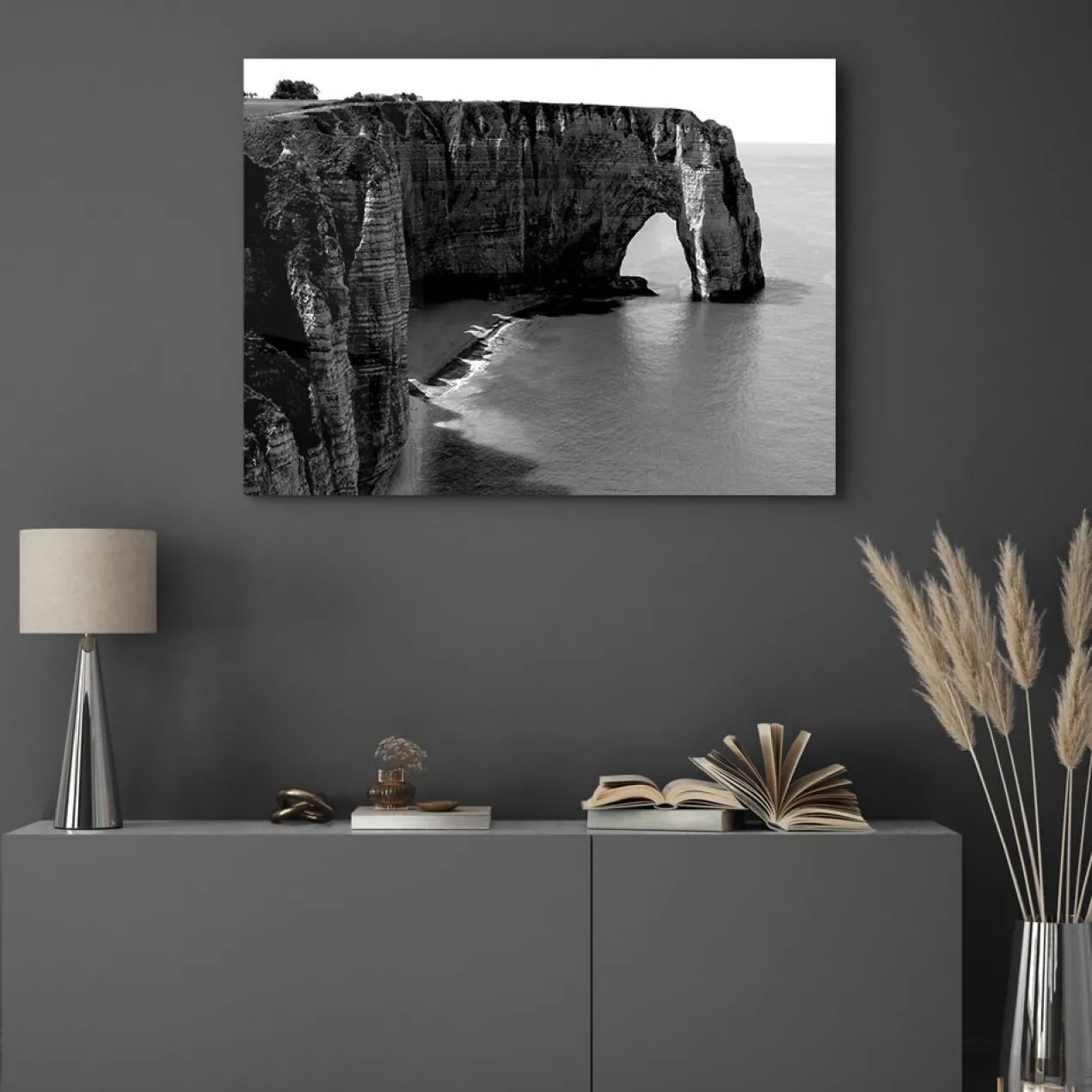 Walljar acrylglas schilderij - Cliffs of Etretat Acrylglas schilderij - 50 x 70 cm