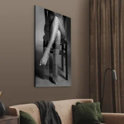 Walljar acrylglas schilderij - Woman On Chair Acrylglas schilderij - 60 x 90 cm
