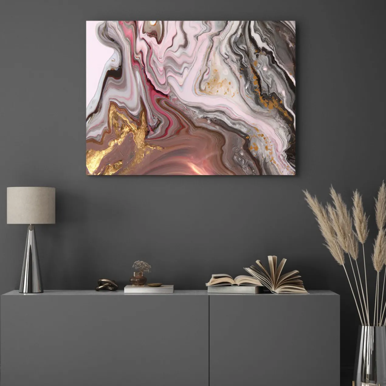 Walljar acrylglas schilderij - Touch of gold Acrylglas schilderij - 80 x 120 cm