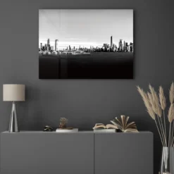 Walljar acrylglas schilderij - Shrouded City Acrylglas schilderij - 60 x 90 cm
