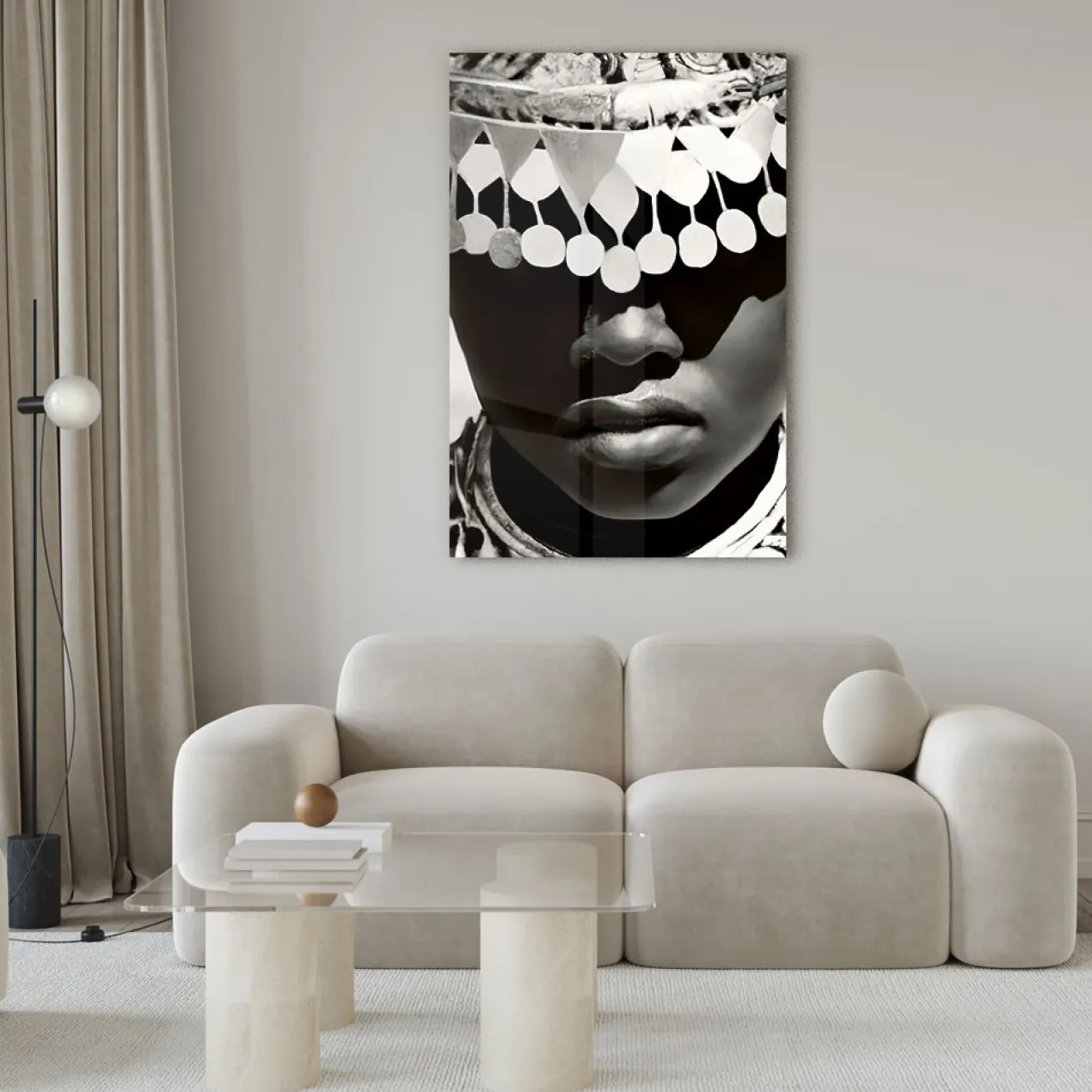 Walljar acrylglas schilderij - Silver Men Acrylglas schilderij - 70 x 100 cm