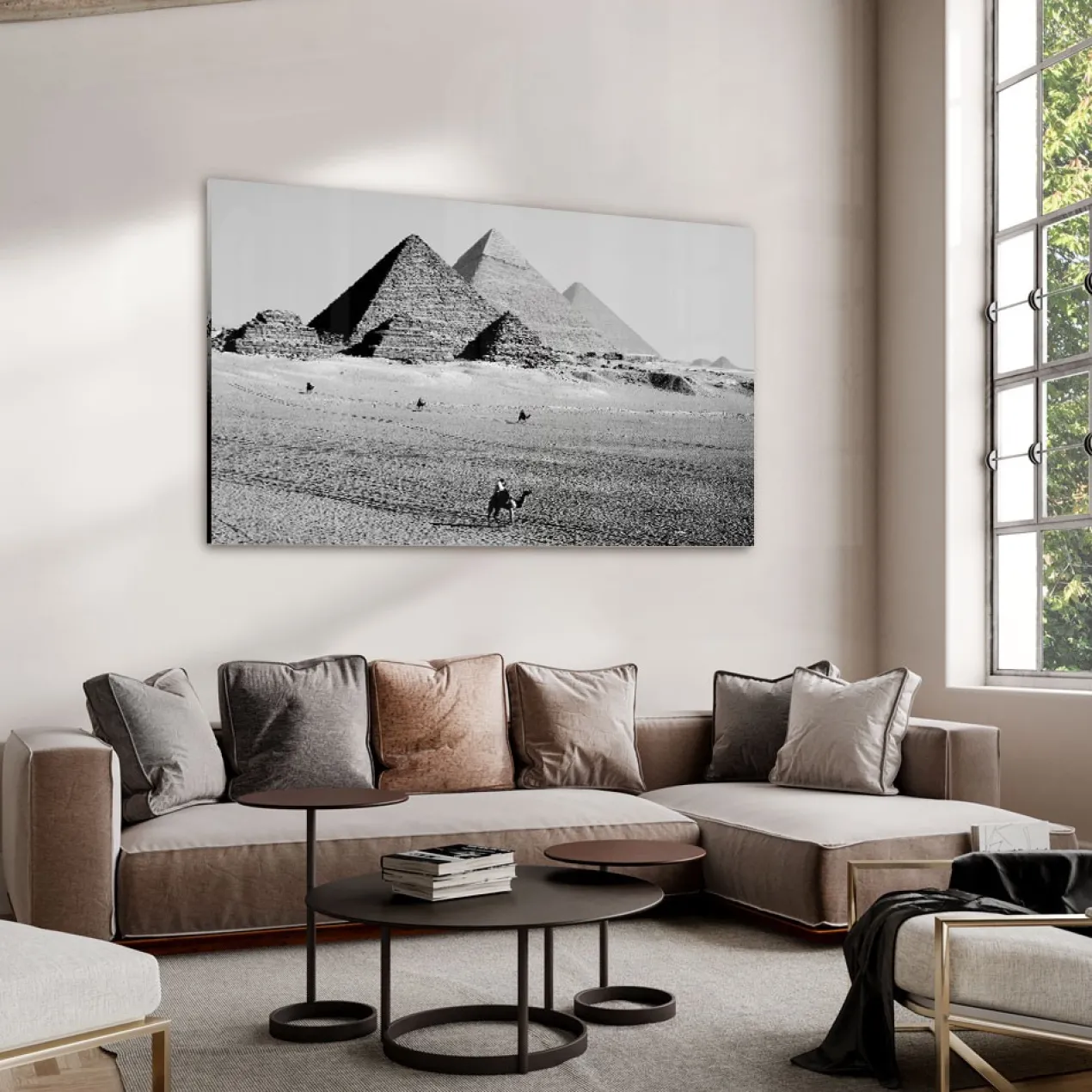 Walljar acrylglas schilderij - Pyramids of Egypt Acrylglas schilderij - 150 x 225 cm
