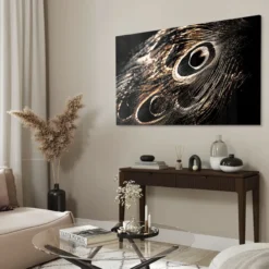 Walljar acrylglas schilderij - Peacock Feathers Acrylglas schilderij - 60 x 90 cm