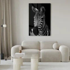 Walljar acrylglas schilderij - Mysterious Zebra Acrylglas schilderij - 70 x 100 cm